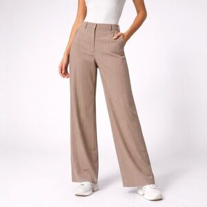 Gunex Women's Pinstriped Wide-Leg Pants Made in Italy